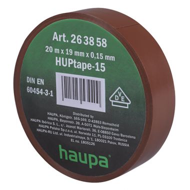 Изолента ПВХ цвет коричневый 19мм x 20 м d=74мм HAUPA 263858 ― HAUPA