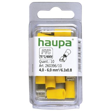 Гильза плоская штепсельная,изолированная, 4-6 6,3x0,8 (упак. 10 шт) HAUPA 260396/10 ― HAUPA