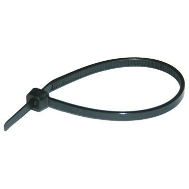 Стяжка кабельная черного цвета устойчив к воздействию УФ-лучей 368x4.8мм, упаковка 100 шт. HAUPA 262622 ― HAUPA