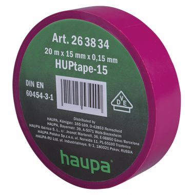 Изолента ПВХ цвет фиолетовый 15мм x 20 м d=74мм HAUPA 263834 ― HAUPA