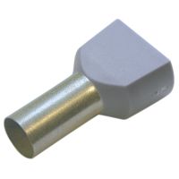 Гильза конечная для двух проводов 0.75/8 цвет серый, упаковка 100 штук HAUPA 270780