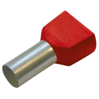 Гильза конечная для двух проводов 1/8 цвет красный, упаковка 100 штук HAUPA 270784 ― HAUPA